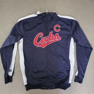 Majestic Chicago Cubs Track Blue Jacket Men's Size Medium